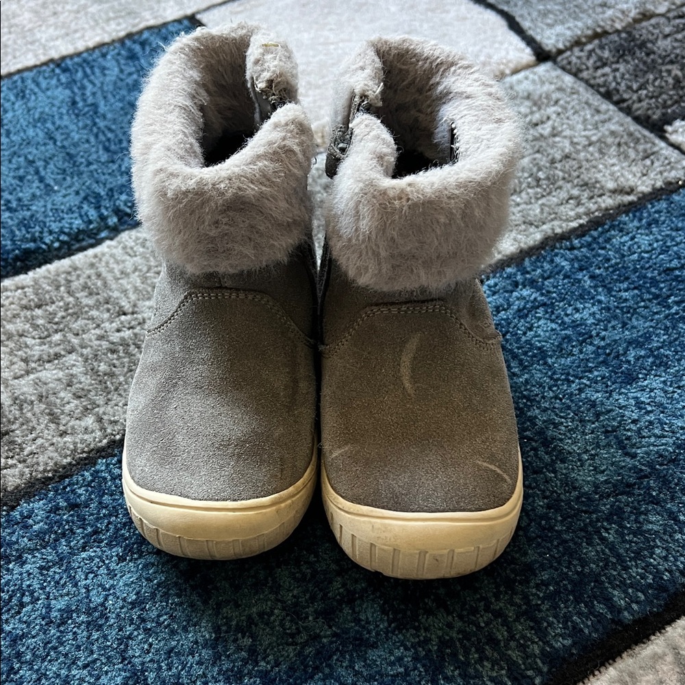 Geox Kids Gray Boots with Cream Soles